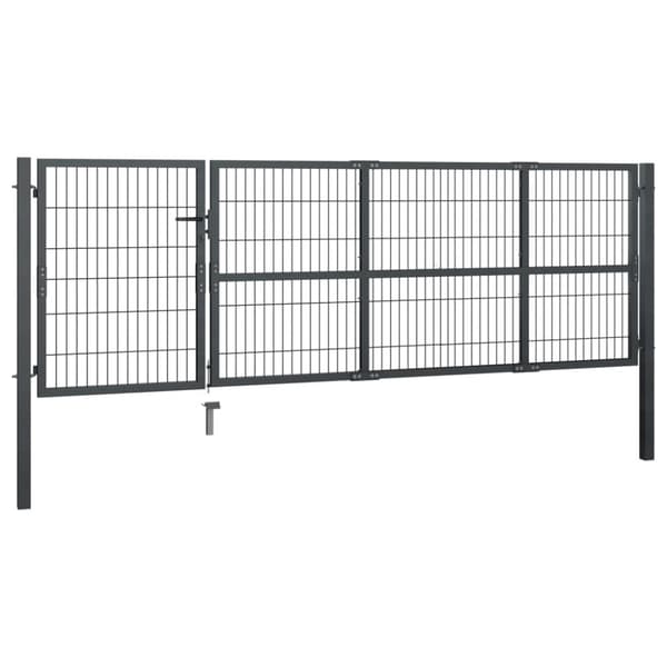 vidaXL Hageport med stolper stål 350x100 cm antrasitt