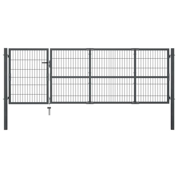 vidaXL Hageport med stolper stål 350x100 cm antrasitt