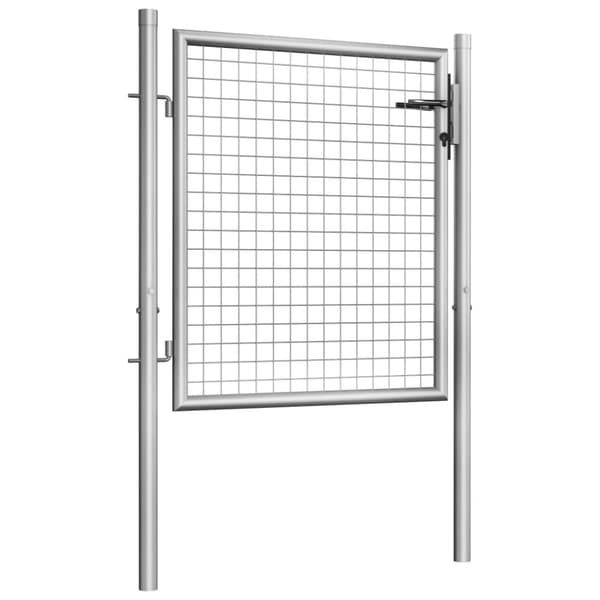vidaXL havelåge galvaniseret stål 105x125 cm sølvfarvet