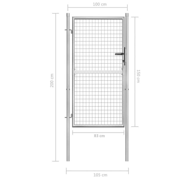 vidaXL Hageport galvanisert stål 105x200 cm sølv