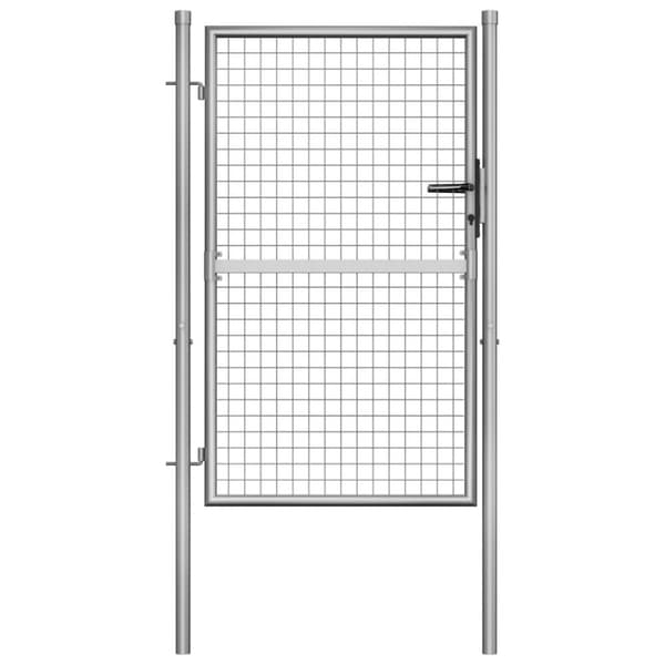 vidaXL havelåge galvaniseret stål 105x175 cm sølvfarvet