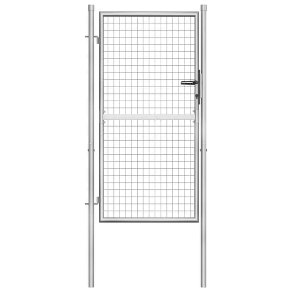 vidaXL Puutarhaportti galvanoitu teräs 105x200 cm hopea