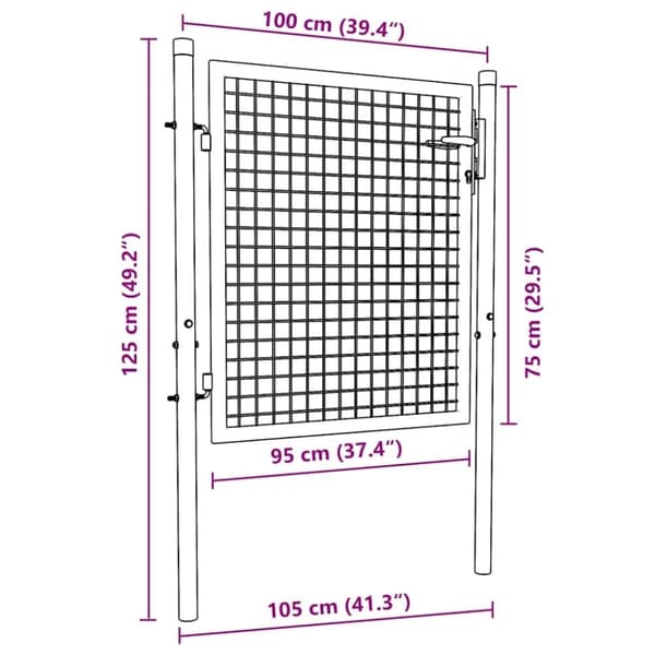vidaXL Hageport stål 100x75 cm grønn