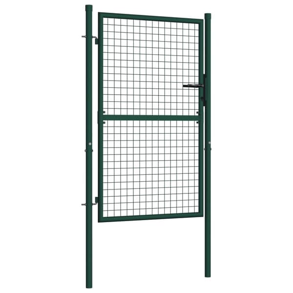 vidaXL Aitaportti teräs 100x125 cm vihreä
