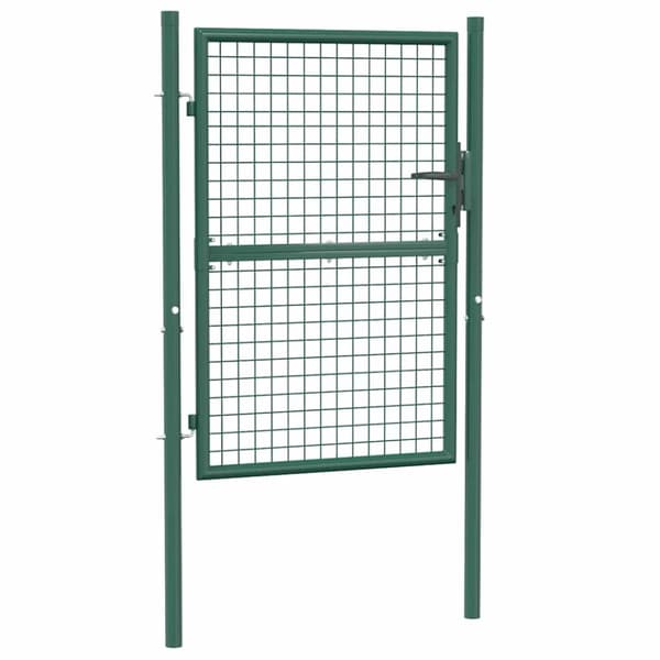 vidaXL Aitaportti teräs 100x125 cm vihreä