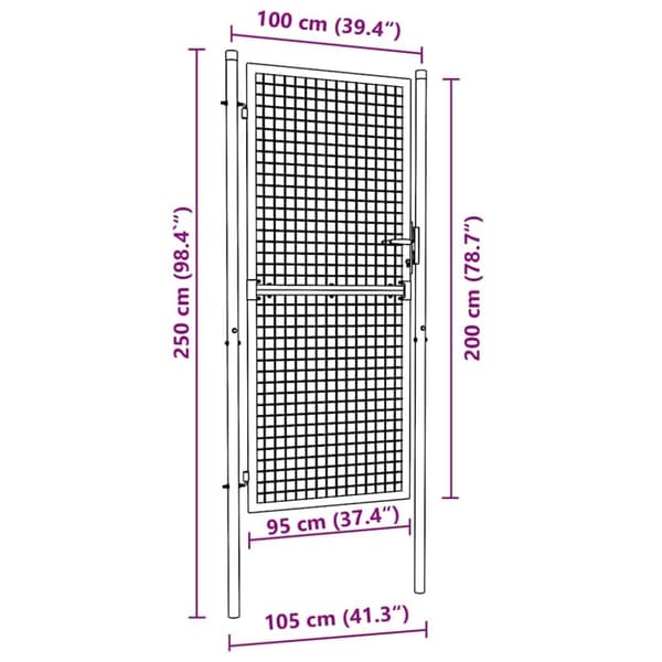 vidaXL Aitaportti teräs 100x200 cm vihreä