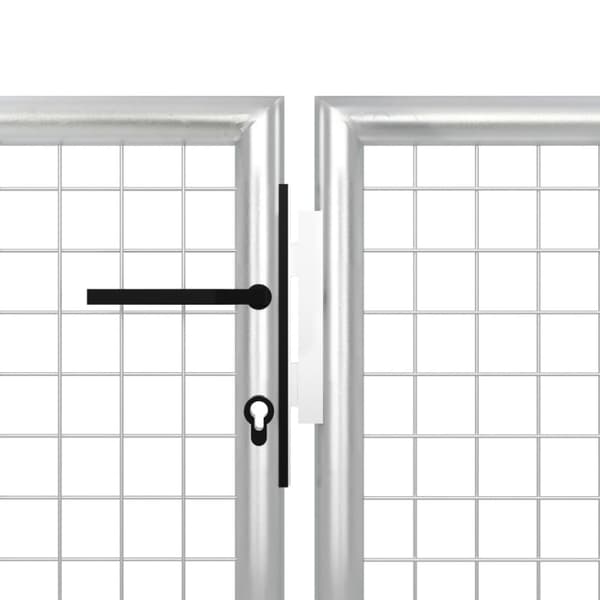 vidaXL Hageport stål 500x150 cm sølv