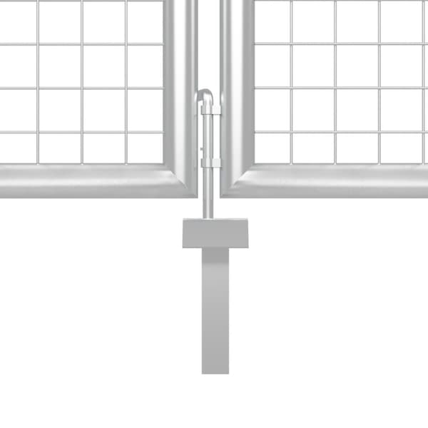 vidaXL Hageport stål 500x150 cm sølv