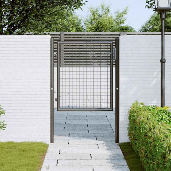 vidaXL Hageport netting galvanisert stål 100x125 cm grå