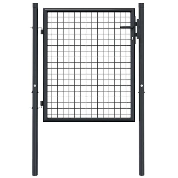 vidaXL Hageport netting galvanisert stål 100x125 cm grå
