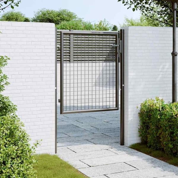 vidaXL Hageport netting galvanisert stål 100x125 cm grå