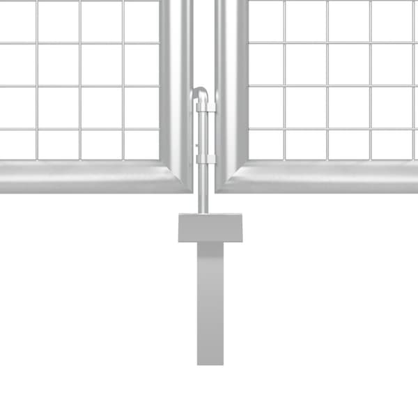 vidaXL Puutarhaportti teräs 350x75 cm hopea