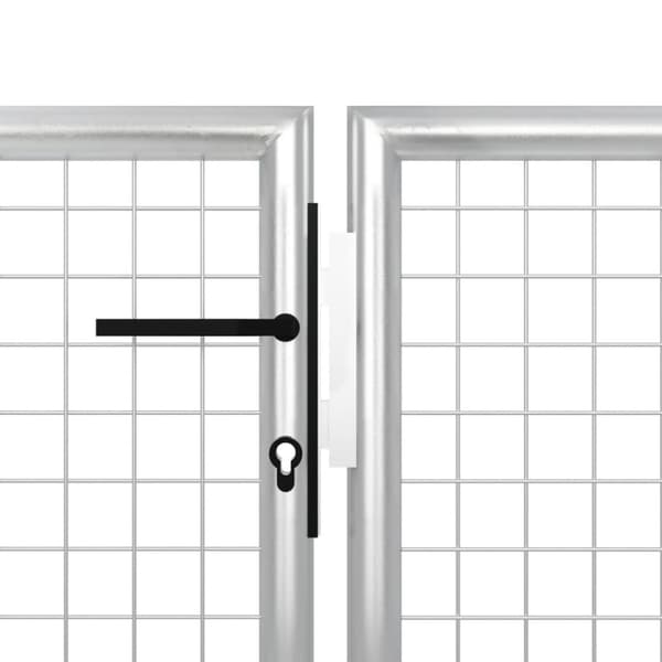 vidaXL Puutarhaportti teräs 350x75 cm hopea