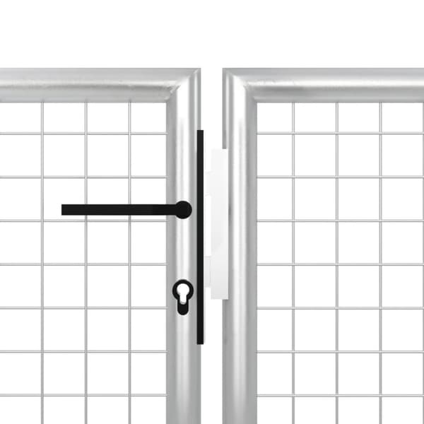 vidaXL Puutarhaportti teräs 400x150 cm hopea