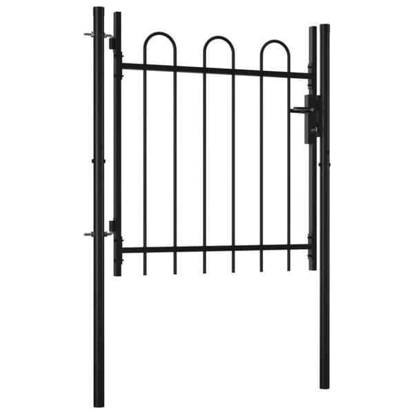vidaXL Gjerdeport enkel med buet topp 100 x 75 cm