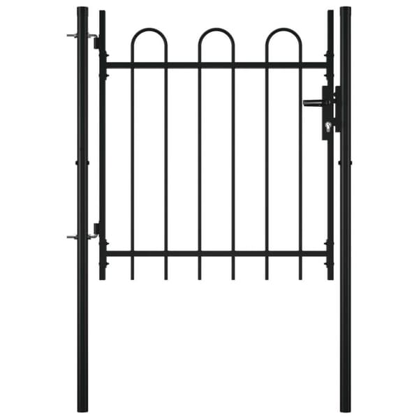 vidaXL Gjerdeport enkel med buet topp 100 x 75 cm