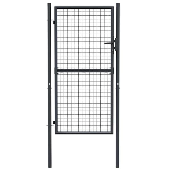 vidaXL havelåge i trådnet 100x225 cm galvaniseret stål grå