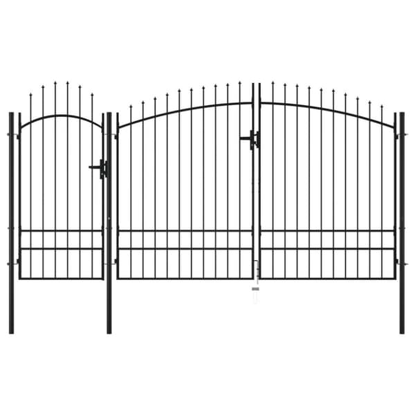 vidaXL havelåge 2,45x4 m stål sort