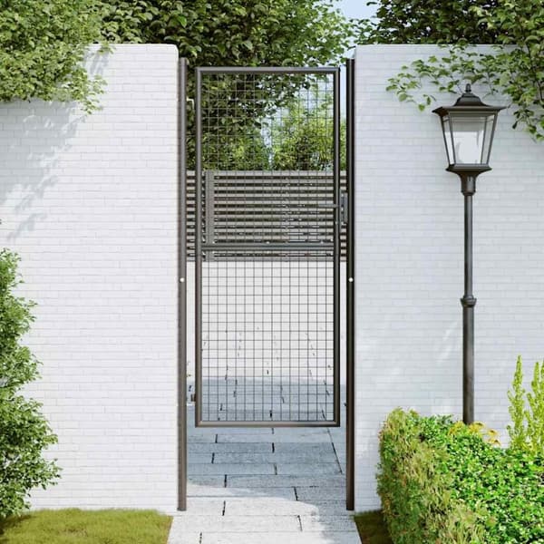 vidaXL Hageport netting galvanisert stål 100x250 cm grå