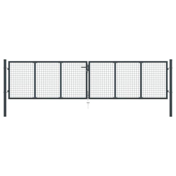 vidaXL Hageport netting galvanisert stål 400x175 cm grå