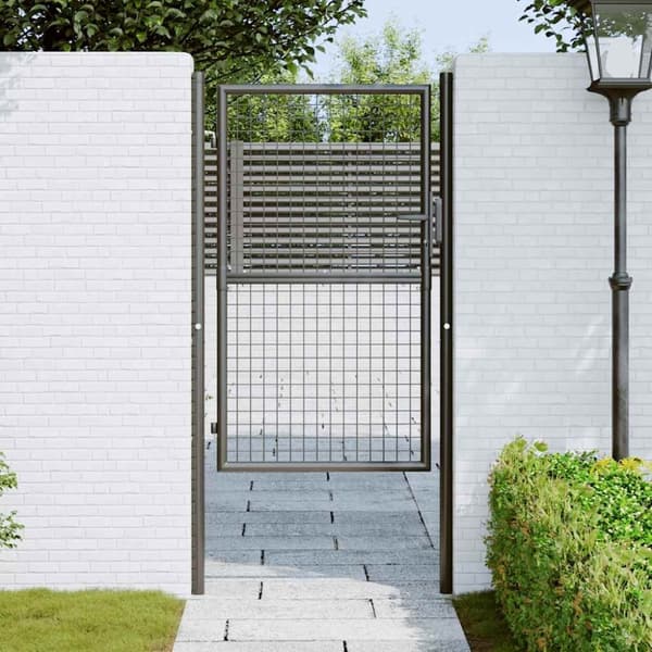 vidaXL Hageport netting galvanisert stål 100x200 cm grå