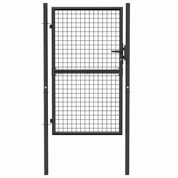vidaXL Hageport netting galvanisert stål 100x200 cm grå