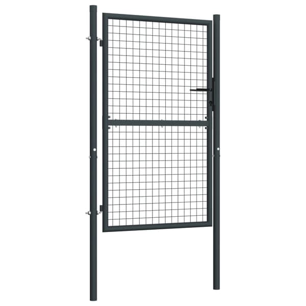 vidaXL Hageport netting galvanisert stål 100x200 cm grå