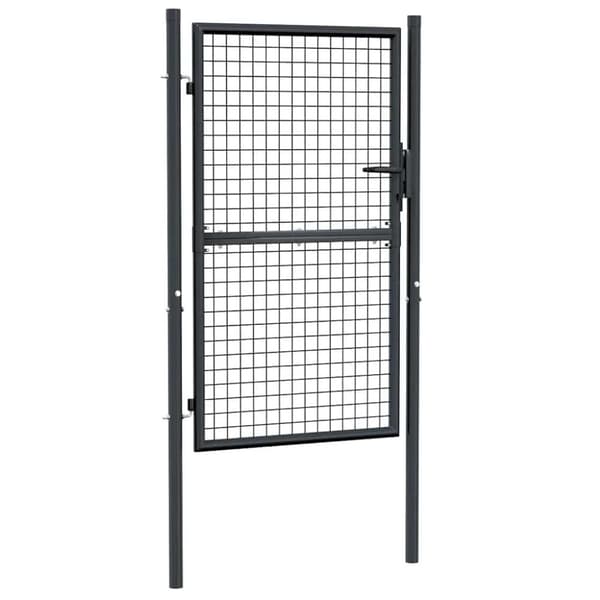 vidaXL Hageport netting galvanisert stål 100x200 cm grå