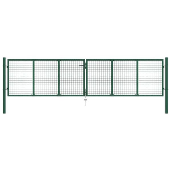 vidaXL havelåge trådnet 390x75 cm stål grøn