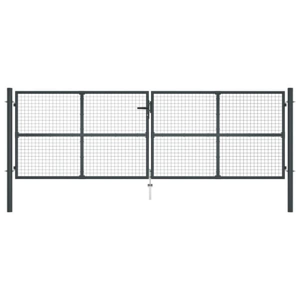 vidaXL havelåge i trådnet galvaniseret stål 400 x 175 cm grå