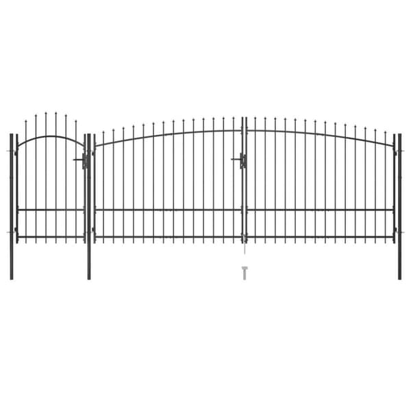 vidaXL Gjerdeport med spydtopp 5x2,25 m svart
