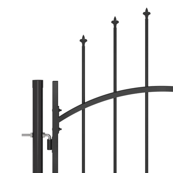 vidaXL Puutarha-aidan portti keihäskärjillä 5x2,45 m musta