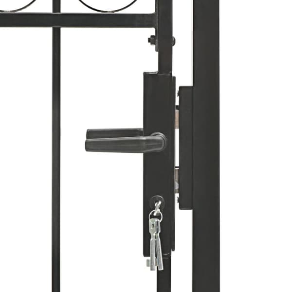 vidaXL Hageport med buet topp stål 100x250 cm svart