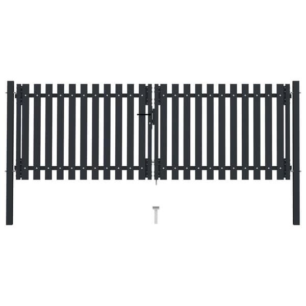 vidaXL Tuplaovi pihaportti teräs 306x175 cm antrasiitti