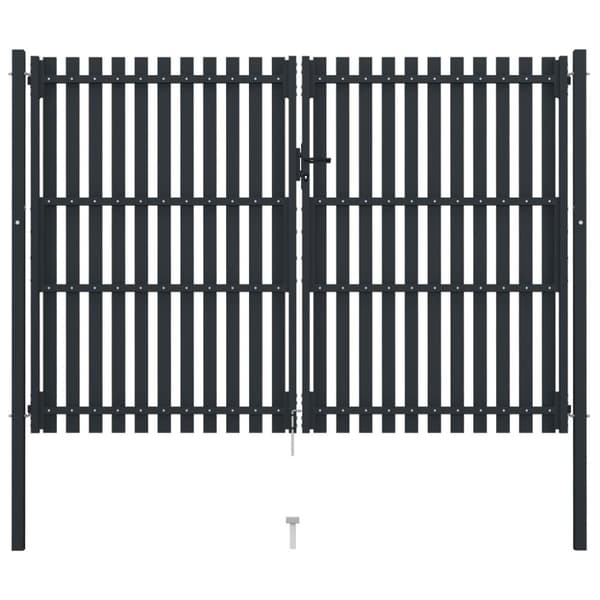vidaXL Hageport med dobbel dør stål 306x250 cm antrasitt