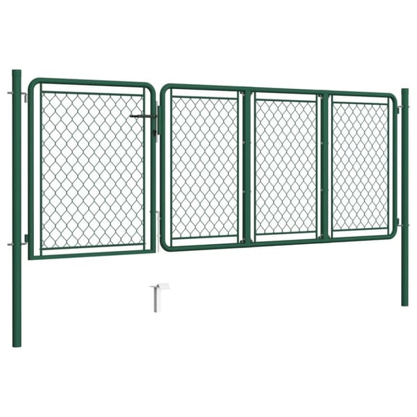 vidaXL havelåge 100x350 cm stål grøn