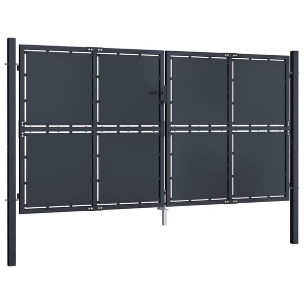 Medina Garden Gate Steel 300x175 cm Antrasiitti