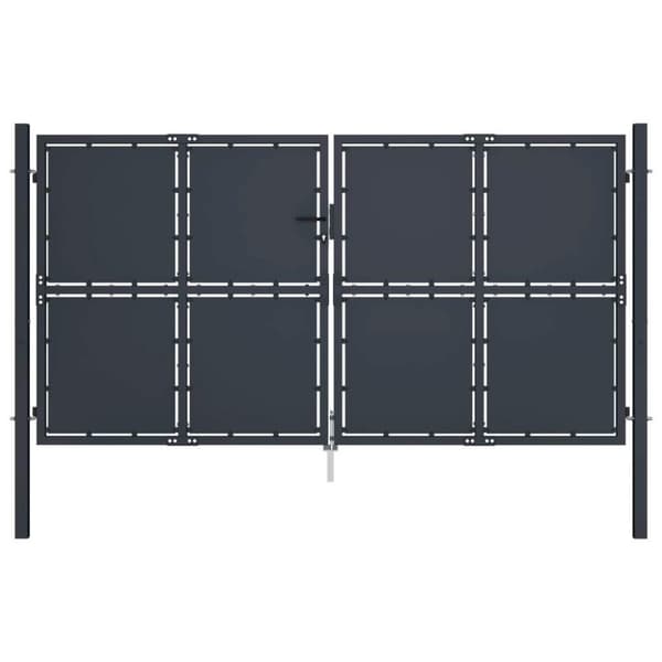 Medina Garden Gate Steel 300x175 cm Antrasiitti