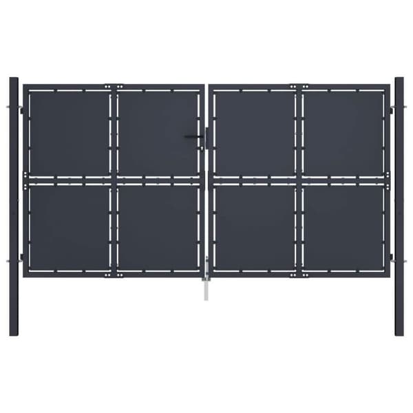 Medina Garden Gate Steel 300x200 cm Antrasiitti