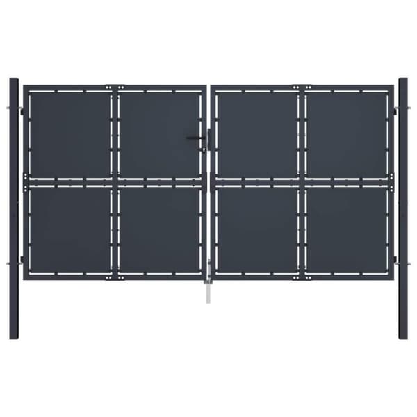 Medina Garden Gate Steel 300x150 cm Antrasiitti