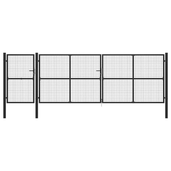 vidaXL Puutarhaportti teräs 500x150 cm antrasiitti