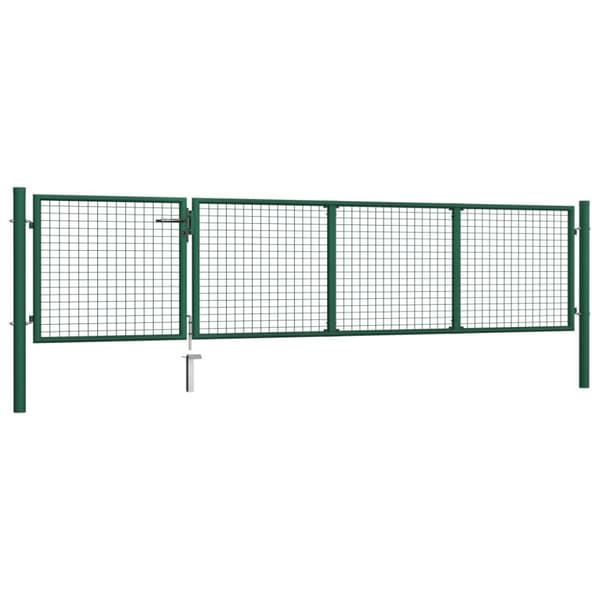 vidaXL Hageport stål 350x75 cm grønn
