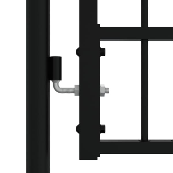 vidaXL Puutarhaportti keihäskärjet musta 305x223cm jauhemaalattu teräs