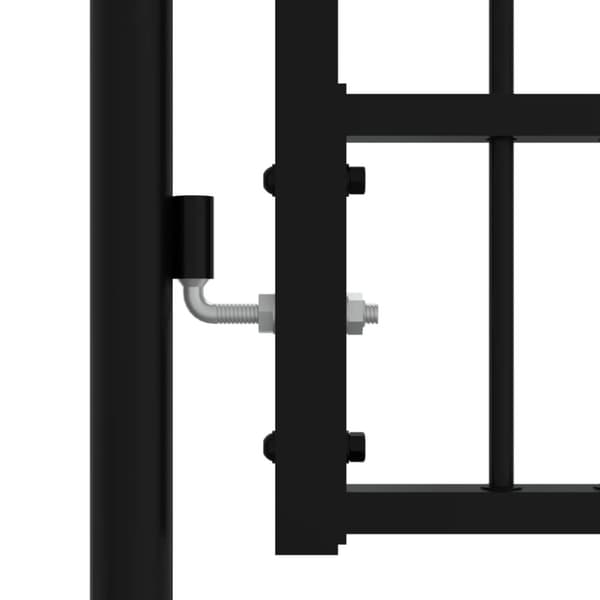 vidaXL hegnslåge med spydtop 103x150 cm pulverlakeret stål sort