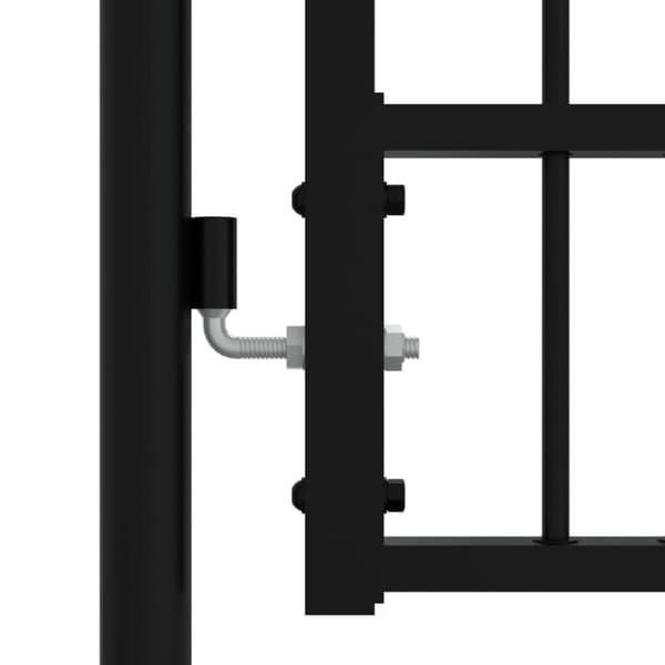 vidaXL Puutarhaportti keihäskärjet musta 406x173cm jauhemaalattu teräs