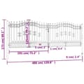 Pikkukuva 7 / 7: vidaXL Puutarhaportti keihäskärjet musta 406x173cm jauhemaalattu teräs