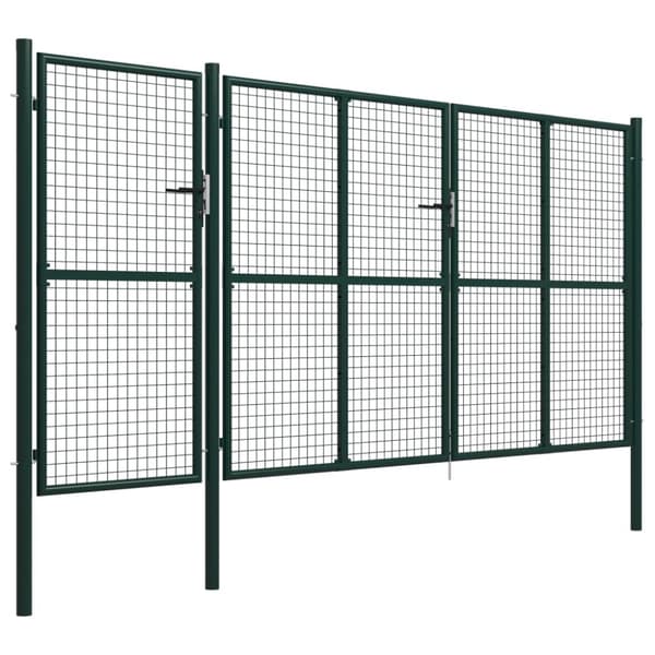 vidaXL Hageport stål 400x150 cm grønn