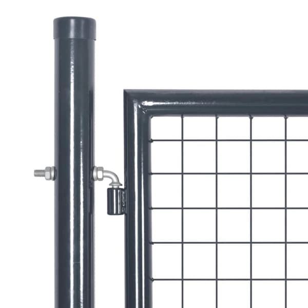 vidaXL gitterlåge til havehegn 300x175 cm galvaniseret stål mørkegrå