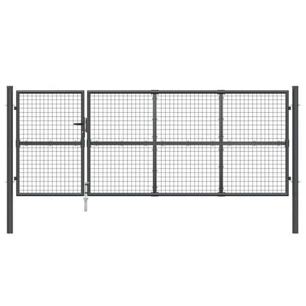 vidaXL Nätgrind antracit 350x175 cm galvaniserat stål