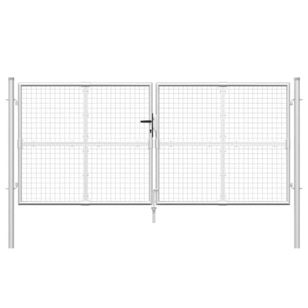 vidaXL Nätgrind silver 300x175 cm galvaniserat stål